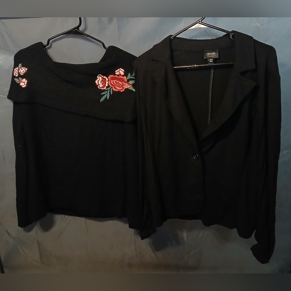 2 Piece Sweater & Black Blazer Set